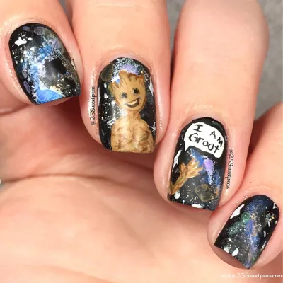 Galaxy nail look – Scratch