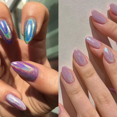 Hard gel w/chrome and opal nail design on my natural nails : r/DIYGelNails