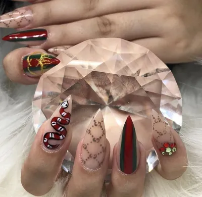 GUCCI Nails 😱 | Instagram Manicure | E-File Russian Manicure - YouTube