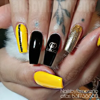 Gucci birthday nails ! We had a major mess up so we went with stickers... |  TikTok