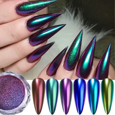 12 colors Glitter Nail Dust Metallic Pearl Mirror Nail Powder Chameleon  Laser Manicure UV Gel Polish Chrome Pigment Nail Decor - AliExpress