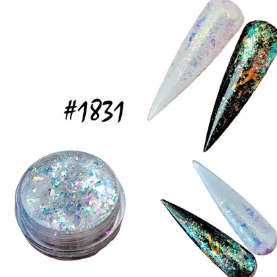 Хлопья Юки Zoo Nail Art, №1184 (серебро) купить в магазине NailBox за 100  р. и другие хлопья юки бренда Zoo Nail Art