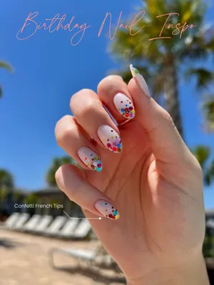 Colorful confetti nails | Yellow nails, Nails, Confetti nails