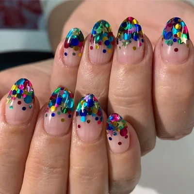 Manifest nail on Instagram: “I'm back from Aruba and I'm not happy about it  so here's some shiny happy birth… | Confetti nails, Stylish nails designs,  Stylish nails