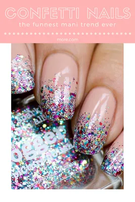 Confetti Nails Are The Funnest Mani Trend Ever - More | Confetti nails,  Ombre nails glitter, Holiday nails