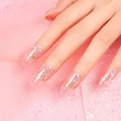 New Year's Eve confetti nails! Everyone needs confetti thrown on them once  a year, right? :3 .. Pale, ballet pink jelly base is “Gloss”… | Instagram