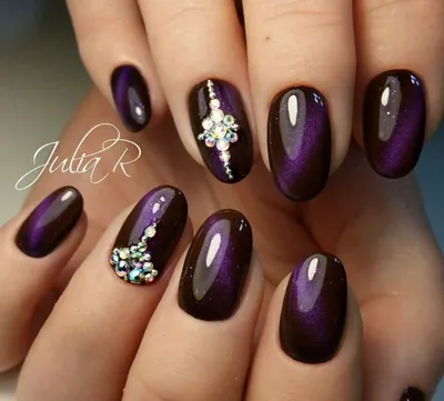 Красивые ногти с гель-лаком: коллекция фото | Фиолетовые ногти, Красивые  ногти, Ногти