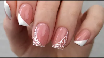 Косой Френч/French Manicure - YouTube