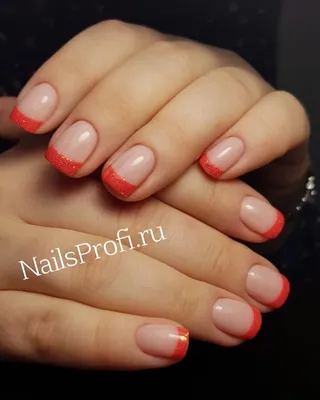 Red shiny french. Correction of nails. - YouTube