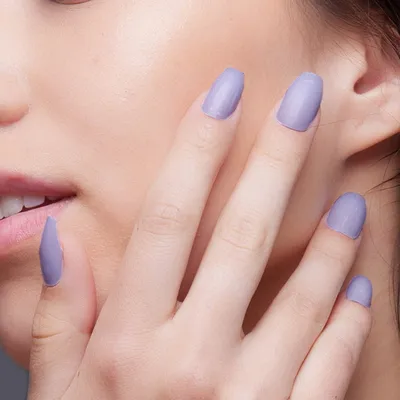 Collage with Close Up Womans Hands with Matte Lavender and Silver Nails  Stock Image - Image of collage, accessory: 235812621