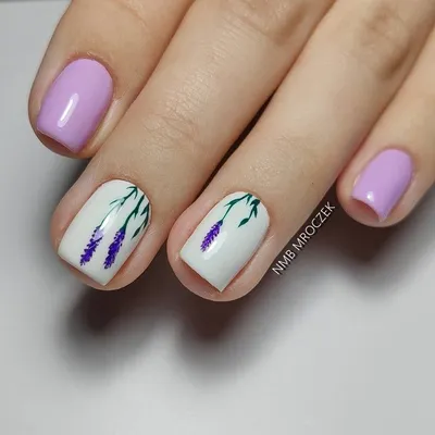 Lavender nails | Lavender nails, Lilac nails, Short acrylic nails designs