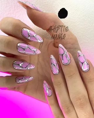 CoolNail Punk Dark Smoky Gray Reflective Mirror Metal Plating False French  Nail Tips Punk Metallic Diamond Fake Nails With Glue Sticker - Walmart.com