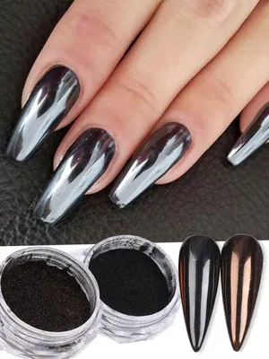 Black Friday 2 boxes Black Brown Mirror Effect Nail Powder Metallic Chrome  Nails Design Magic Metal Nail Art Pigment Rubbing Glitter Dust Decorations  | SHEIN USA