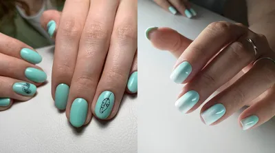 Gentle mint nail designs Нежный мятный маникюр | Gel nails, Nail art,  Stylish nails