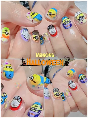 Halloween Nail Pattern Minions 🍌 | Gallery posted by Pstudio.nails | Lemon8