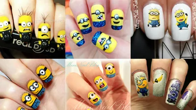 Purple Minions Nail art. | Minion nails, Minion nail art, Nails