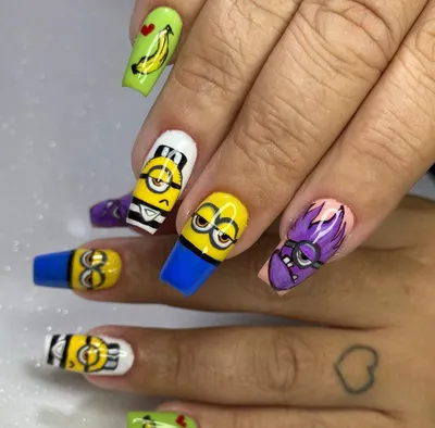 Minions nails! Who loves this movie?! 😍 @babenailz_ coming through wi... |  TikTok