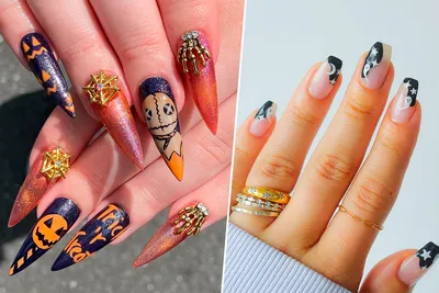 Cute and Feminine Halloween Nail Art