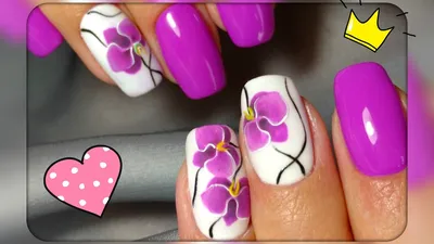 ORCHIDS Gel Lakom on Nails / Spring Design - YouTube