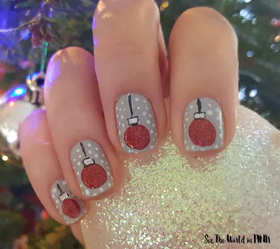 Manicure Monday - Christmas Ornament Nail Art! | See the World in PINK