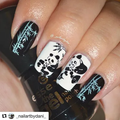 маникюр с пандой на ногтях дизайн 2018 | Animal nail art, Panda nail art,  Nail designs