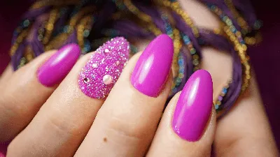 Minimalist Pink Lilac Acrylic Nails Almond With Ins Wind And Shining Gold  Powder Sweet And Wearable Ins Design From Hisweet, $14.47 | DHgate.Com