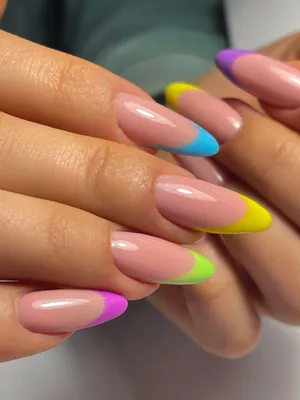 Rainbow pastel nails wavy | Pastel nails designs, Spring nails, Long nails