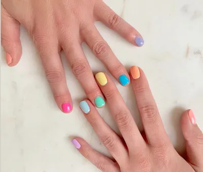 Pride Crush Long Almond Rainbow Groovy Press On Nails – RainyRoses