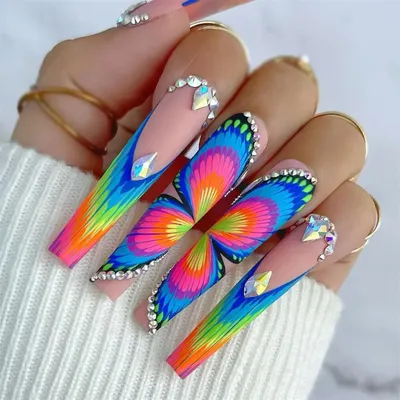 Rainbow French Almond Nails – BC OF LOVE Beauty