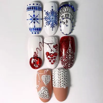 Зимний дизайн ногтей , снегирь, рябина | Nail art, Nails, Hair art