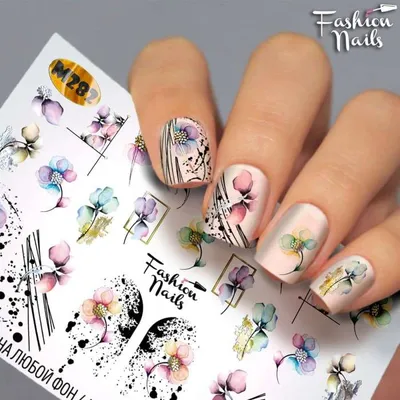 LAK_NAILS Наклейки для ногтей слайдеры для маникюра цветы ромашки