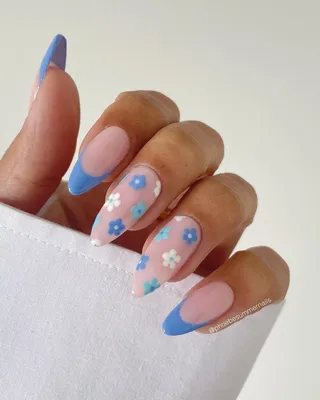 Эффектный розовый маникюр омбре в сочетании с голубым #nails2021 #nailart # маникюр #glitter #гельлак #manicure #ногти #nailstagram… | Instagram