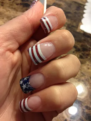 Учимся рисовать Американский флаг на ногтях / Draw the American flag on the  nails - YouTube