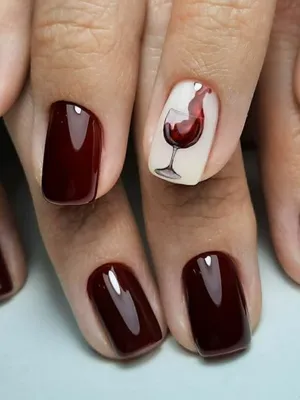 Бокал вина | Wine nails, Classy nail designs, Nail art designs diy