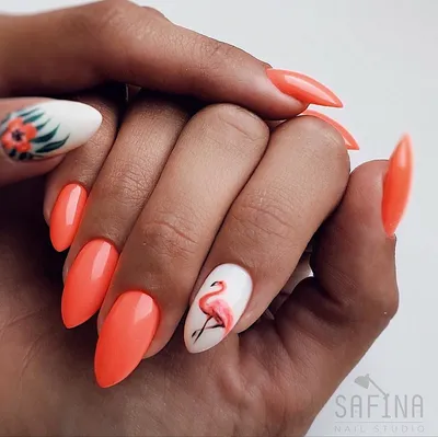 Nails , flamingo , manicure, pink , gel polish , summer , ногти , маникюр ,  фламинго , весна , лето , гельл… | Дизайнерские ногти, Детские ногти,  Отращивание ногтей