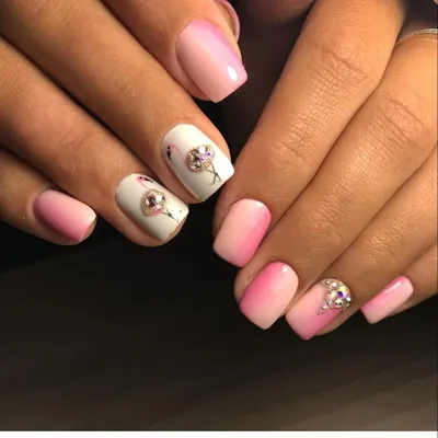 Летен маникюр с фламинго// Summer flamingo nails - YouTube