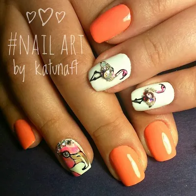 Маникюр с фламинго | Nail art, Nails, Flamingo