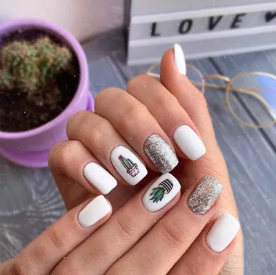 manicure #маникюр #кактус | Manicure, Nails, Nail art