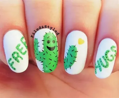 Cactus nail-art with KADS.