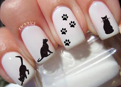 🐱 Simon's cat. Fast and simple nail design. Nail stickers. - YouTube