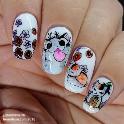 Маникюр с кошками, идеи дизайна | Cute nails, Nails, Beauty