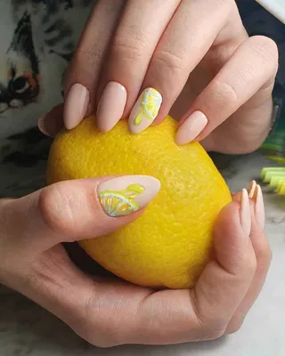 Маникюр | Лимоны | Nail art, Nails, Beauty