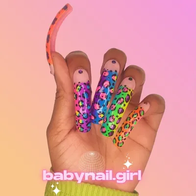 LISA FRANK INSPIRED LEOPARD PRINT PRESS ON NAILS – jodropsgems