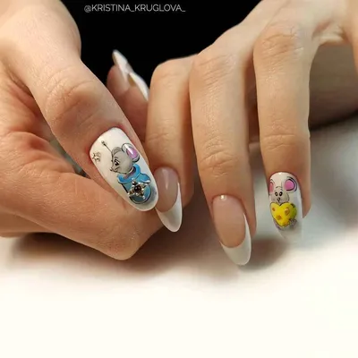 Новогодний маникюр с Мишкой💥 | Nail art, Nails