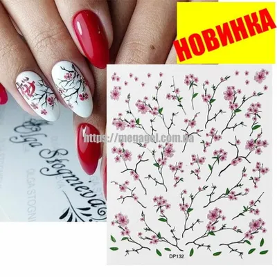 AKSIOMA NAILS Слайдеры наклейки для ногтей цветы весна