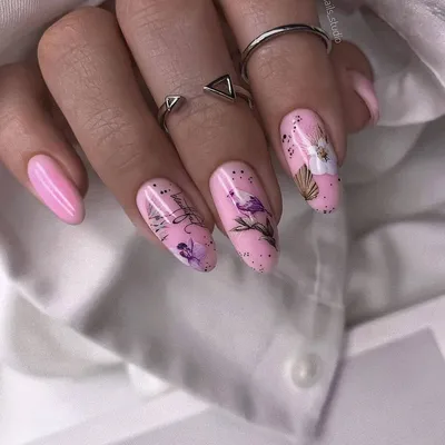 LAK_NAILS Наклейки для ногтей слайдеры для дизайна розовые цветы весна