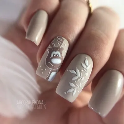 NEW Новогодний маникюр с оленем | Nailspiration.net