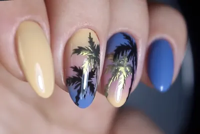 Маникюр на море: пальмы на ногтях. Летний маникюр 2018 с градиентом |  imkosmetik журнал