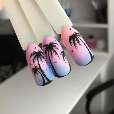 Я наверное могу бесконечно смотреть на пальмы..#леракудесница#скороотпуск  ☀️⛱ | Fake nails designs, Tropical nails, Gel nails