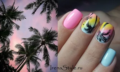 Маникюр на море с пальмами | Manicura de uñas, Diseños de uñas tropicales,  Manicura francesa uñas cortas